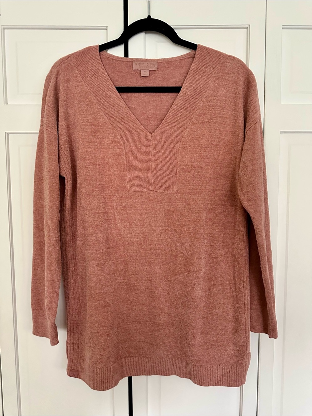 Barefoot Dreams CozyChic Ultra Lite V-Neck Tunic in Rose - Medium